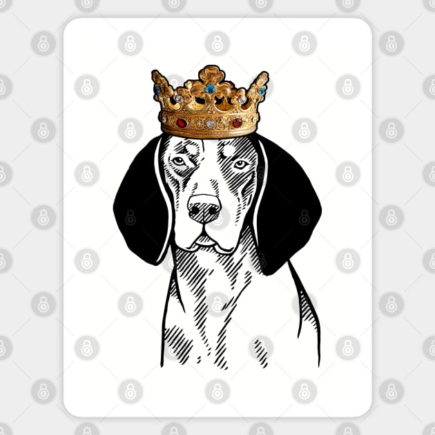 Bluetick Coonhound Dog King Queen Wearing Crown Magnet by millersye